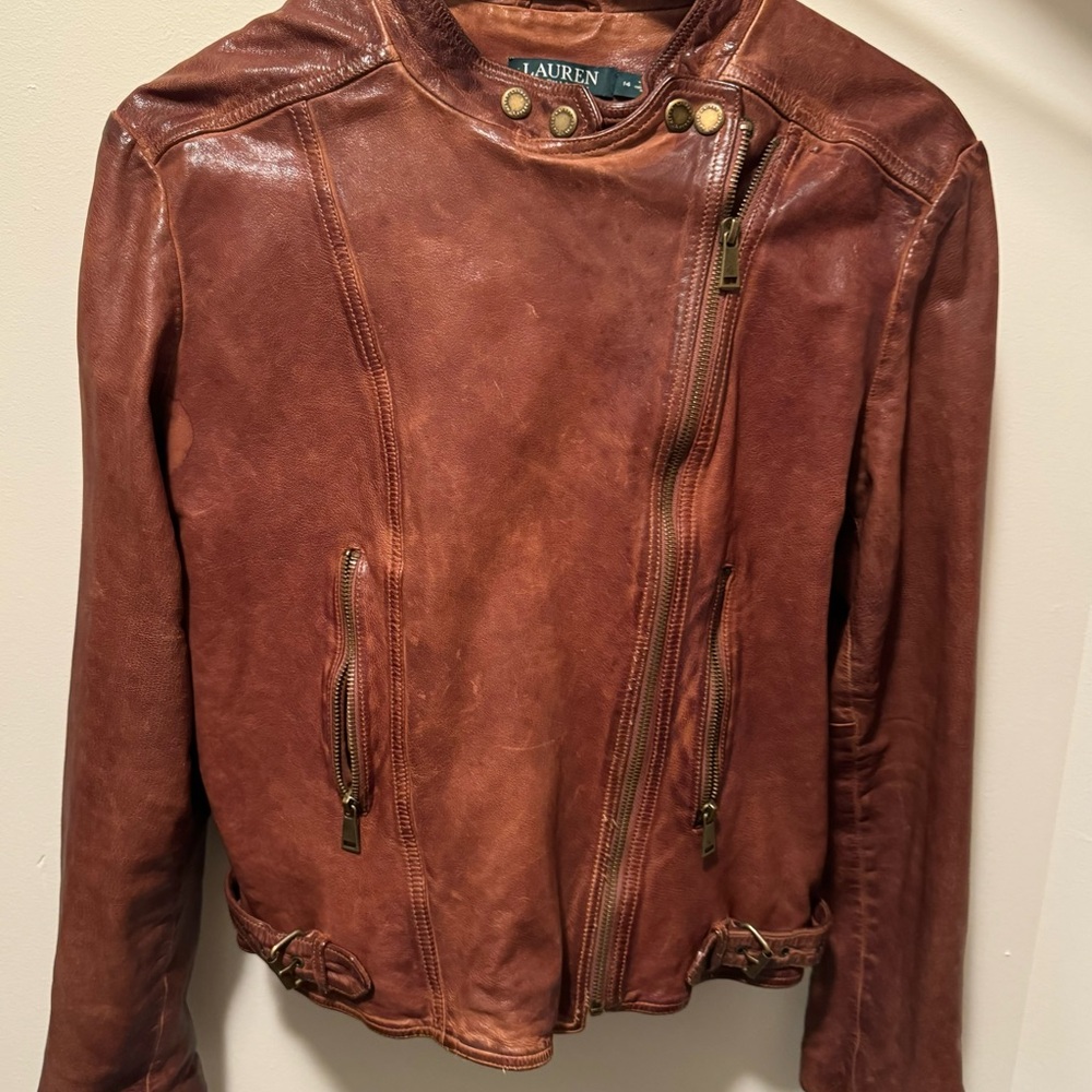 Tumbled Leather Jacket (LAUREN RALPH LAUREN)